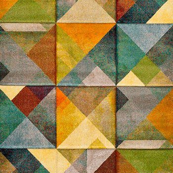 Alfombras 100% Polipropileno HEAT-SET FRISÈ Alfombra geométrica triángulo vintage multi 60x120